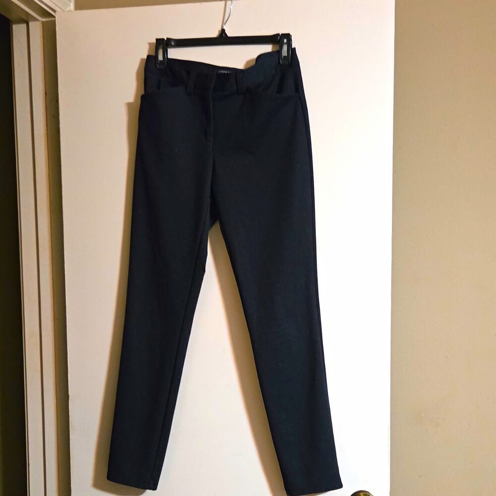 Andrew Marc Women’s Dark Gray Dress Pants Flat Front Solid Poly Rayon Spandex 4